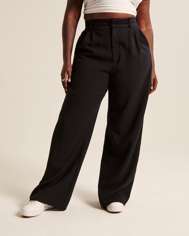 High Waist Straight Pants Trousers with pockets