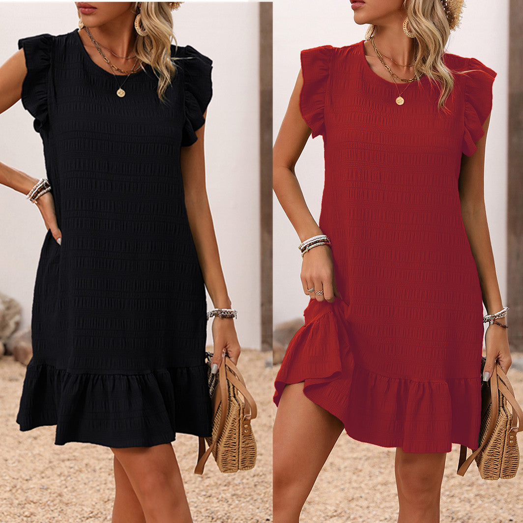 Elegant Solid Color Sleeveless Dress