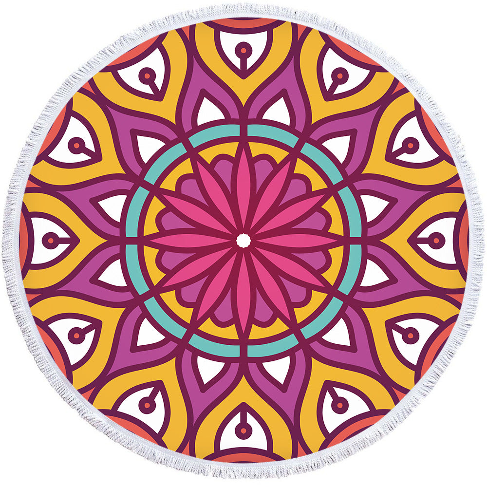 Microfiber Round Printed Beach Towel