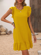 Elegant Solid Color Sleeveless Dress