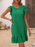 Elegant Solid Color Sleeveless Dress