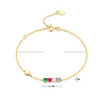 Natural 9K Gold Inlaid Red And Blue Spinel Bracelet For Women