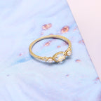 Light Luxury 9K Gold Natural White Crystal Pearl Ring