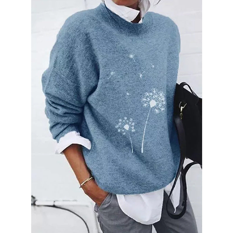 Cardigan Top Cashmere Wool Printing Long Sleeved Sweater