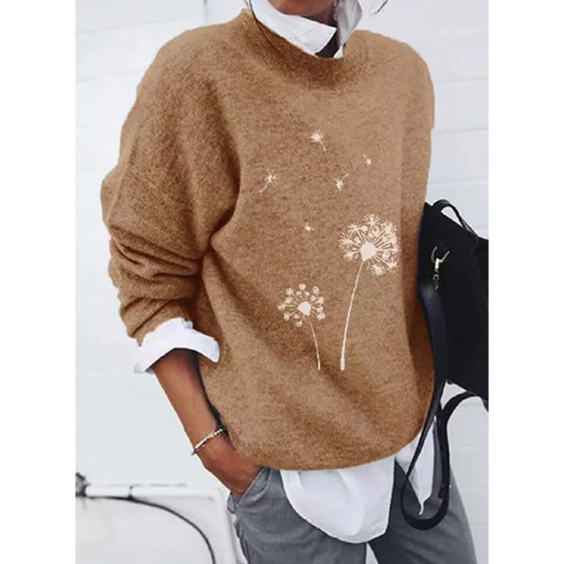 Cardigan Top Cashmere Wool Printing Long Sleeved Sweater
