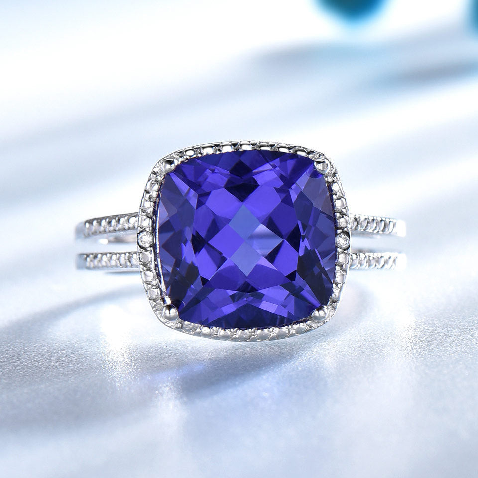 925 Sterling Silver Ring Luxury Tanzanite