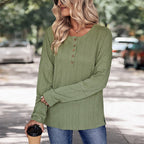 Green Button Jacquard Sweater