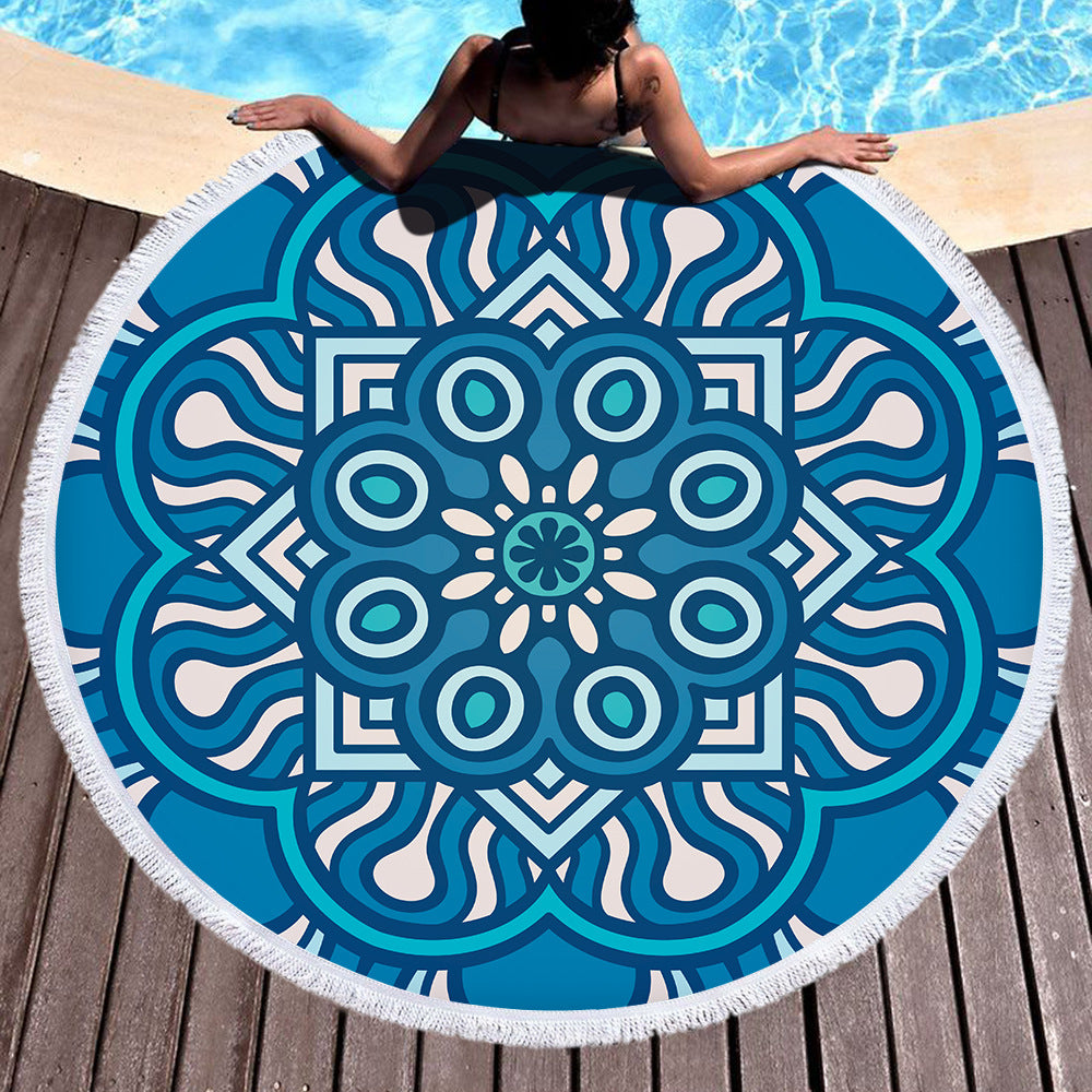 Microfiber Round Printed Beach Towel