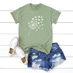 Dandelion Printed Cotton Short-sleeved T-shirt