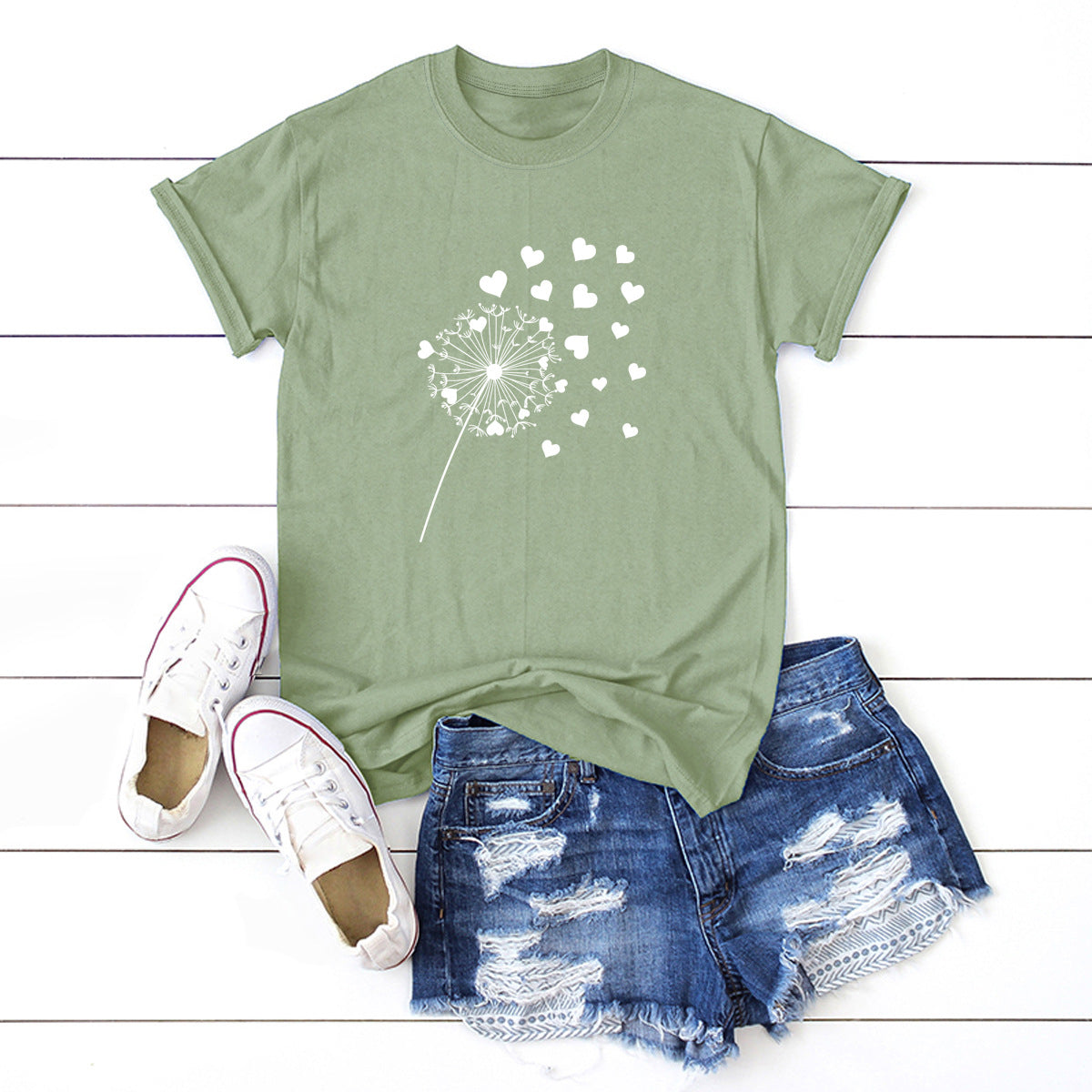 Dandelion Printed Cotton Short-sleeved T-shirt