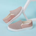Round Toe Flat Shoes With Sequined Loafers