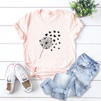 Dandelion Printed Cotton Short-sleeved T-shirt