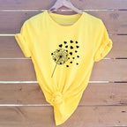 Dandelion Printed Cotton Short-sleeved T-shirt