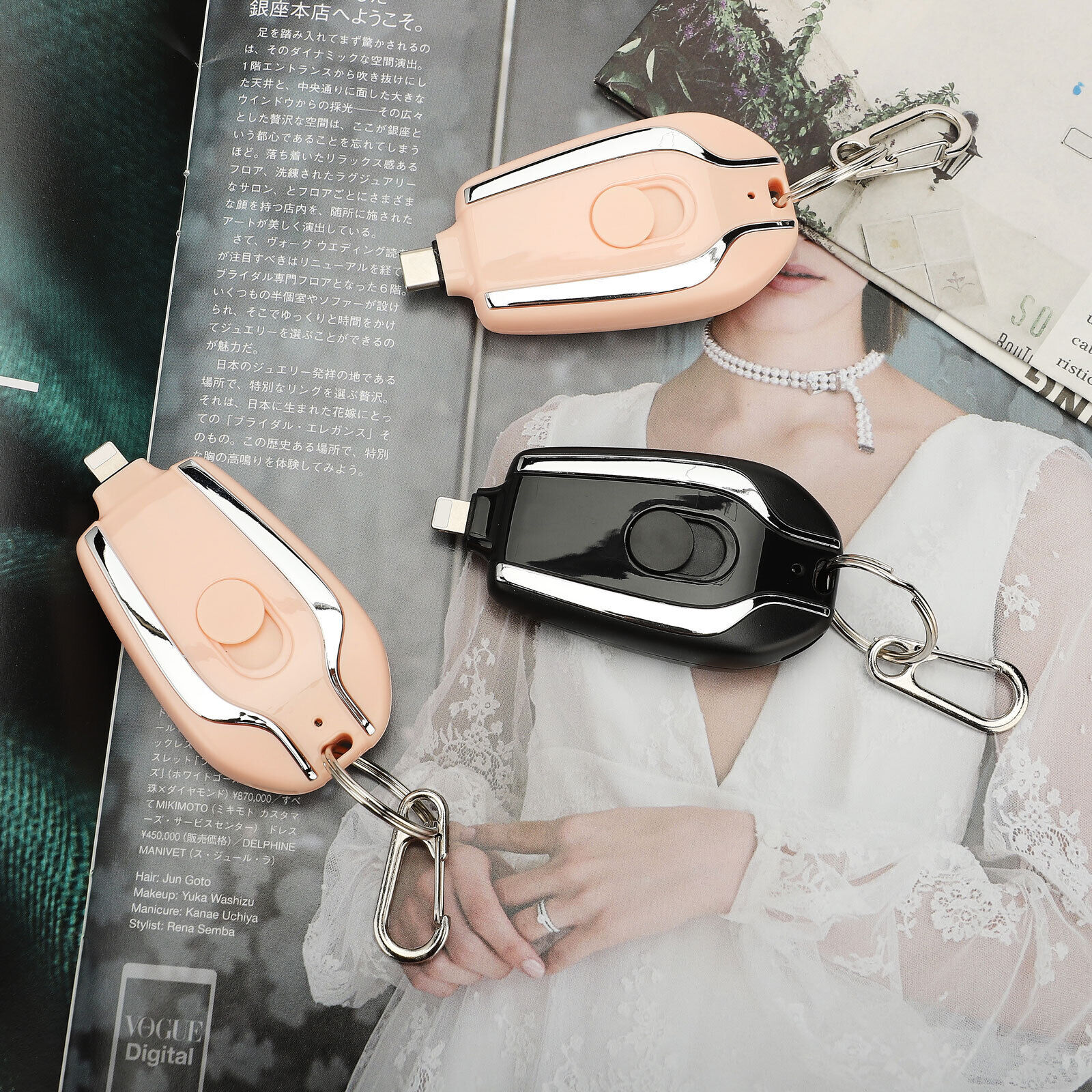 Keyring Charging Bank Wireless Portable 1500 Mah