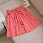Cotton And Linen Loose Shorts