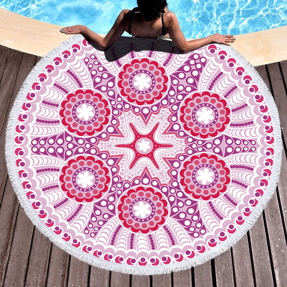 Microfiber Round Printed Beach Towel
