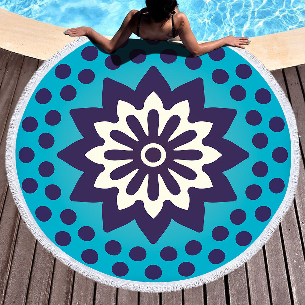 Microfiber Round Printed Beach Towel