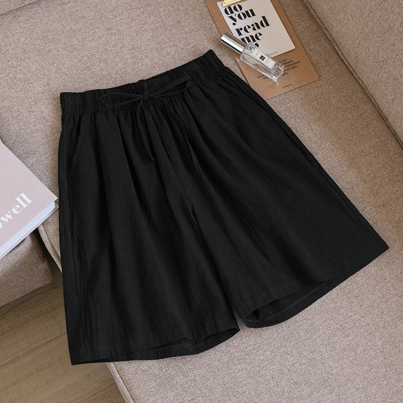 Cotton And Linen Loose Shorts