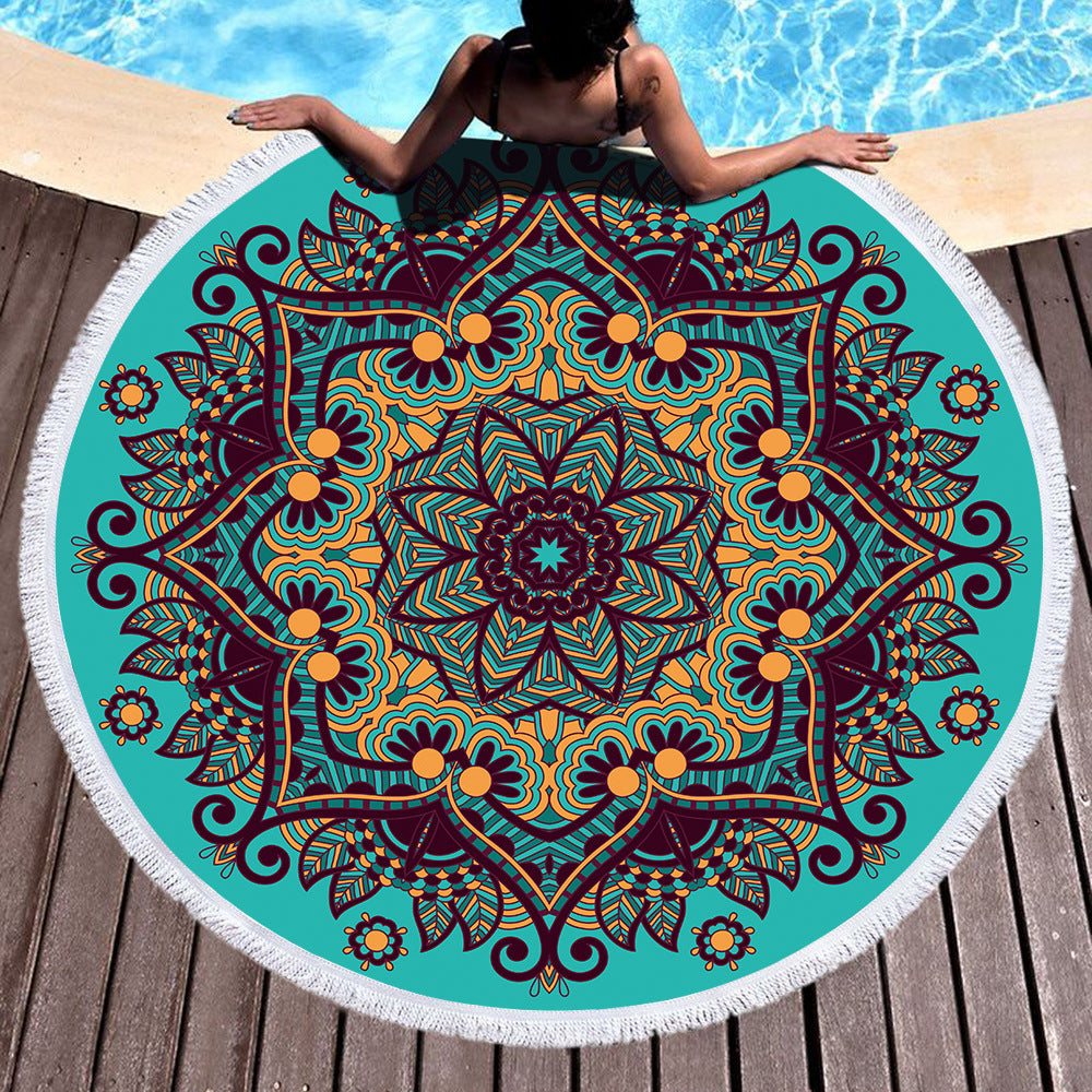 Microfiber Round Printed Beach Towel