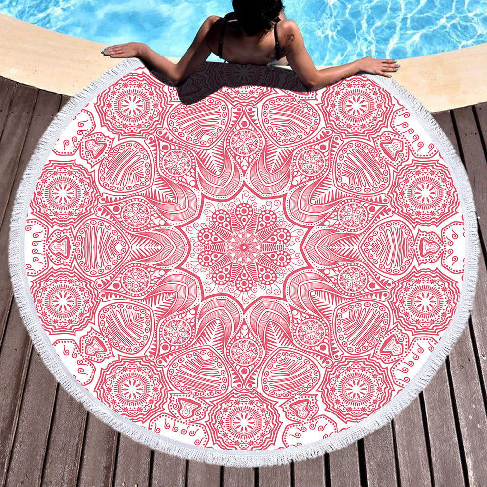 Microfiber Round Printed Beach Towel