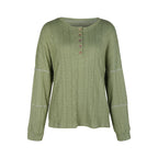 Green Button Jacquard Sweater