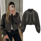 Stand Collar Motorcycle Pilot Jacket