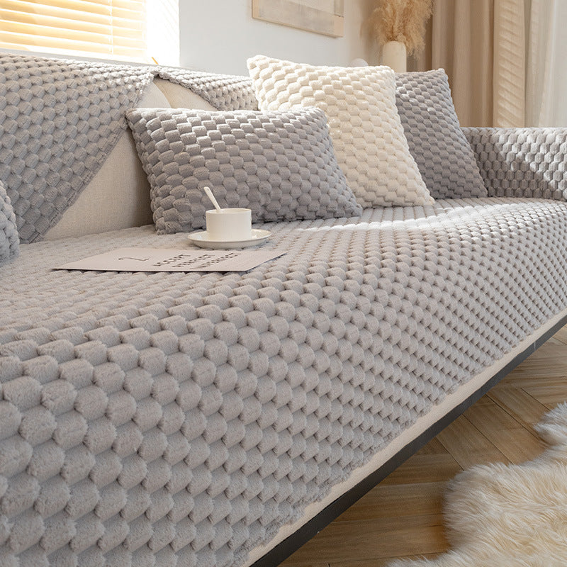 Beige Sofa Cover Cloth Winter