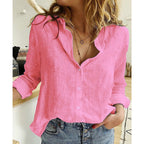 Casual Loose Long-sleeved Linen Shirt