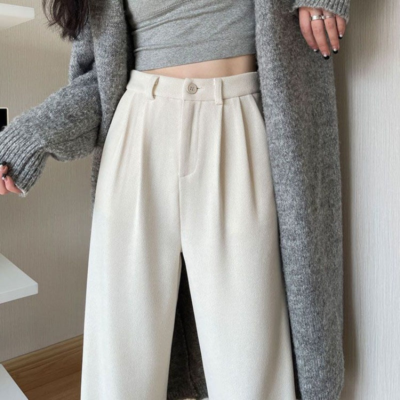 Chenille Fleece Wide-leg Pants