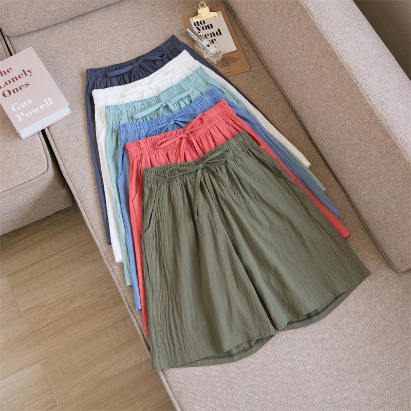 Cotton And Linen Loose Shorts