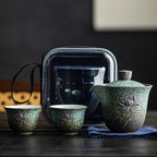 One Pot Two Cups Ceramic Portable Tea Set