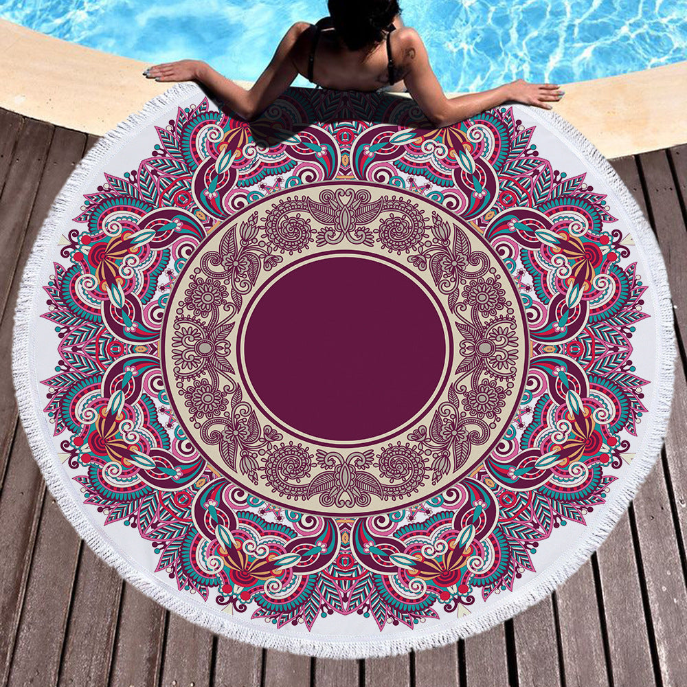 Microfiber Round Printed Beach Towel