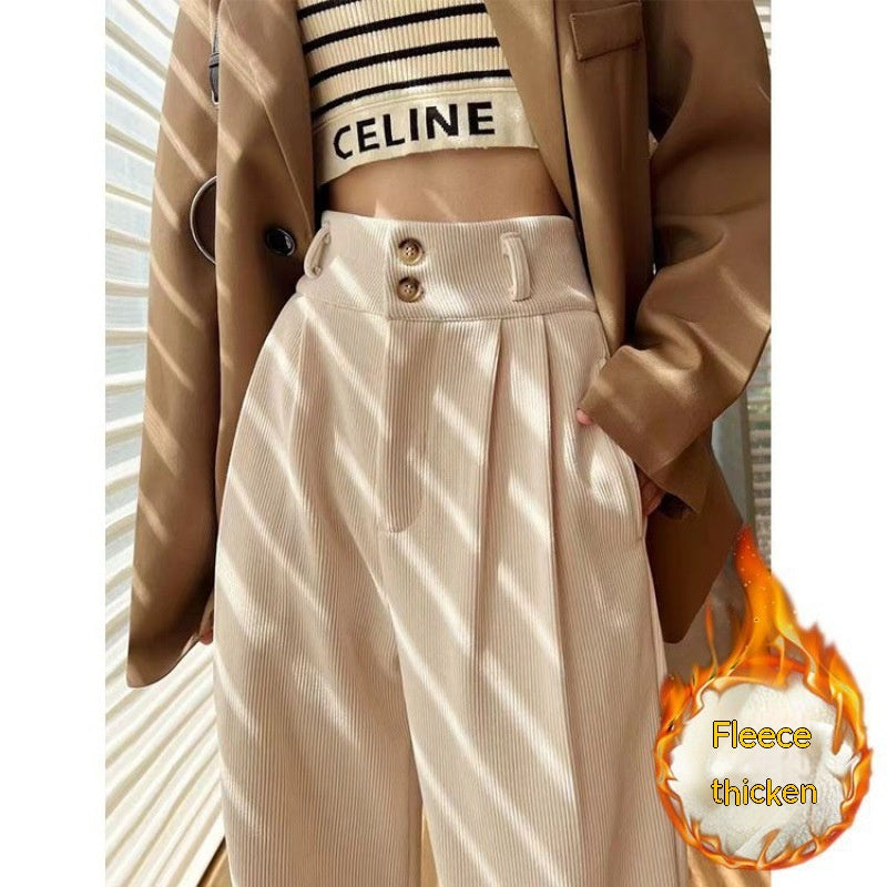 Chenille Fleece Wide-leg Pants