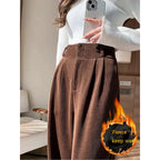 Chenille Fleece Wide-leg Pants