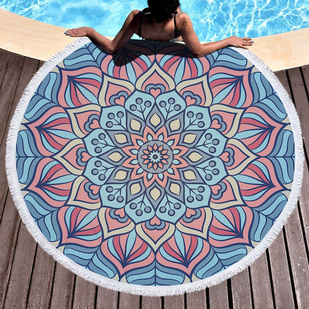 Microfiber Round Printed Beach Towel