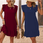Elegant Solid Color Sleeveless Dress