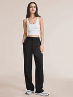 High Waist Straight Pants Trousers with pockets