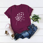 Dandelion Printed Cotton Short-sleeved T-shirt