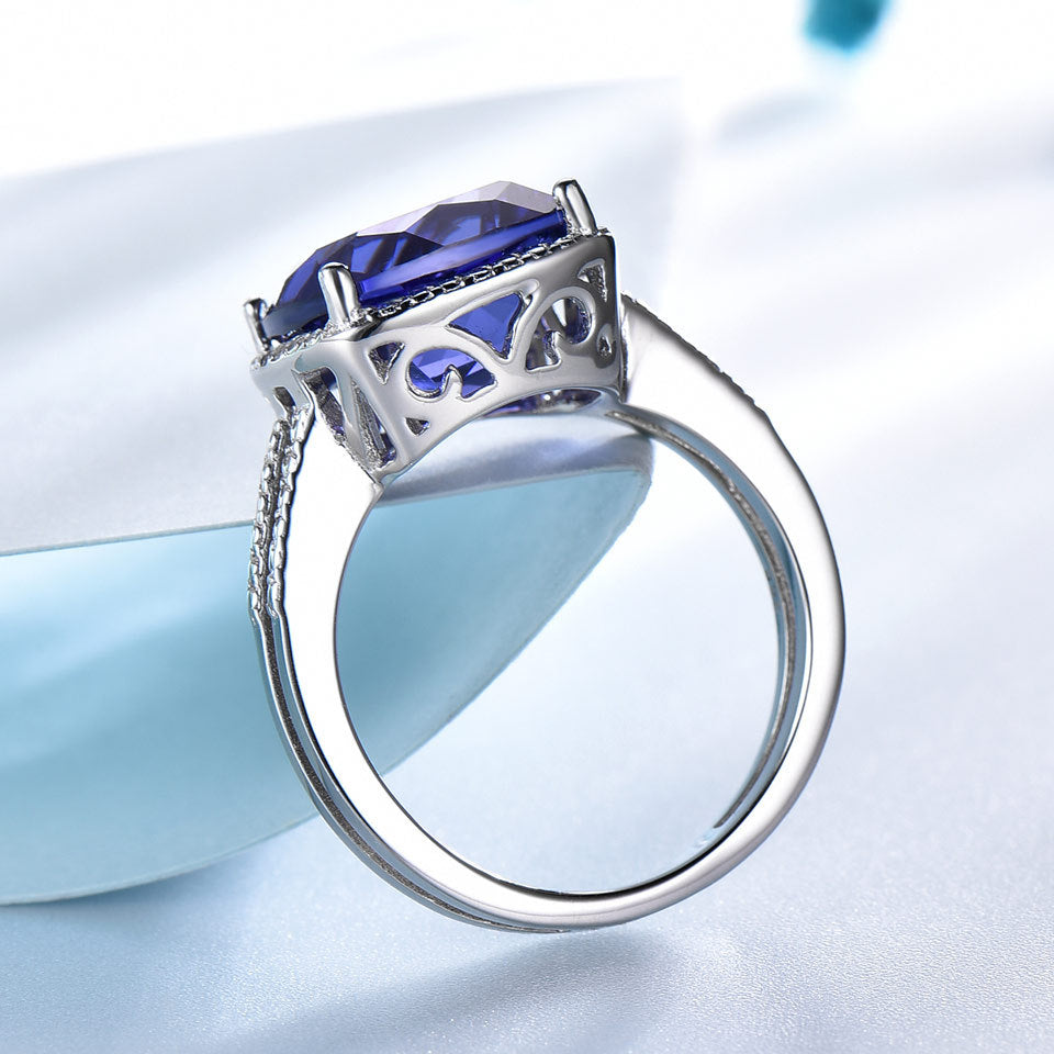 925 Sterling Silver Ring Luxury Tanzanite