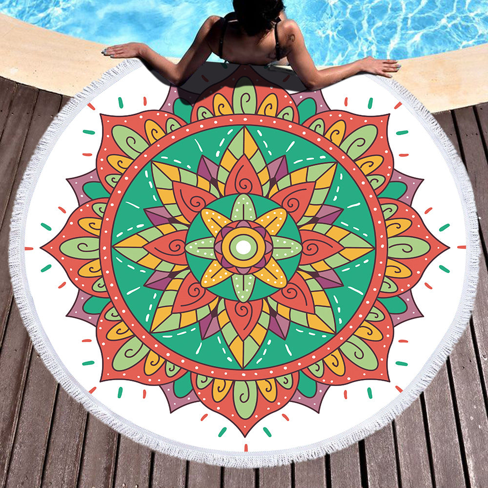 Microfiber Round Printed Beach Towel
