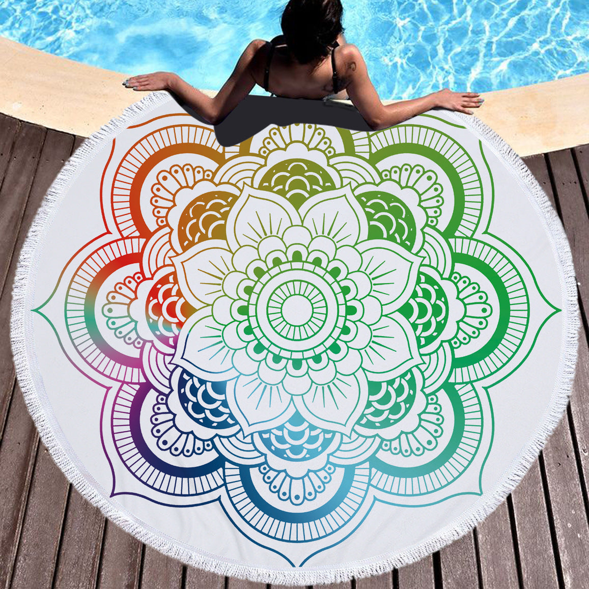 Microfiber Round Printed Beach Towel