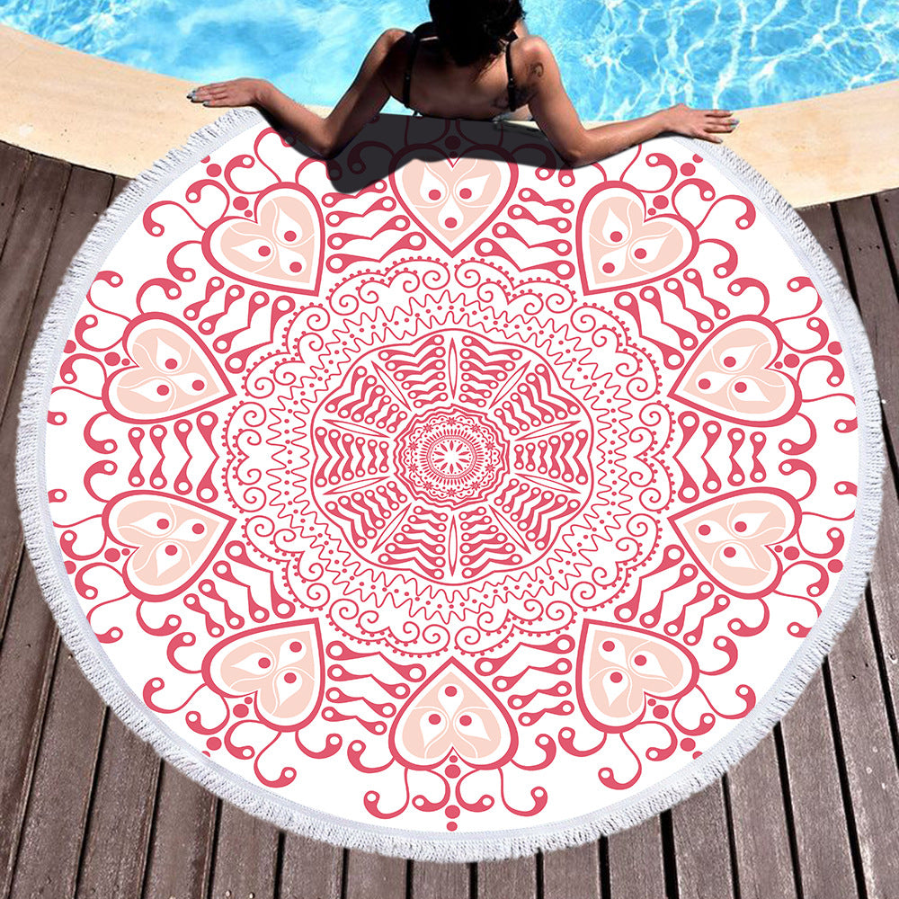 Microfiber Round Printed Beach Towel