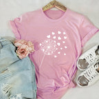 Dandelion Printed Cotton Short-sleeved T-shirt