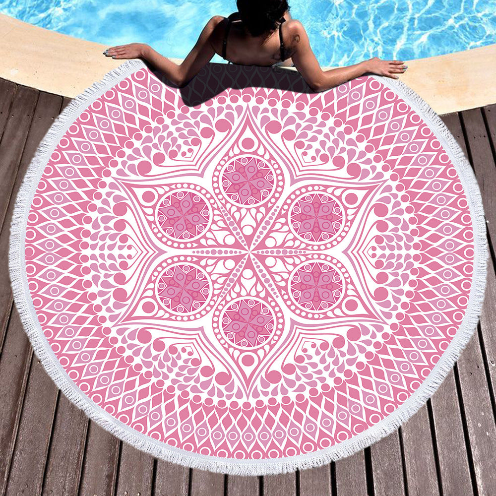 Microfiber Round Printed Beach Towel