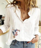 Casual Loose Long-sleeved Linen Shirt
