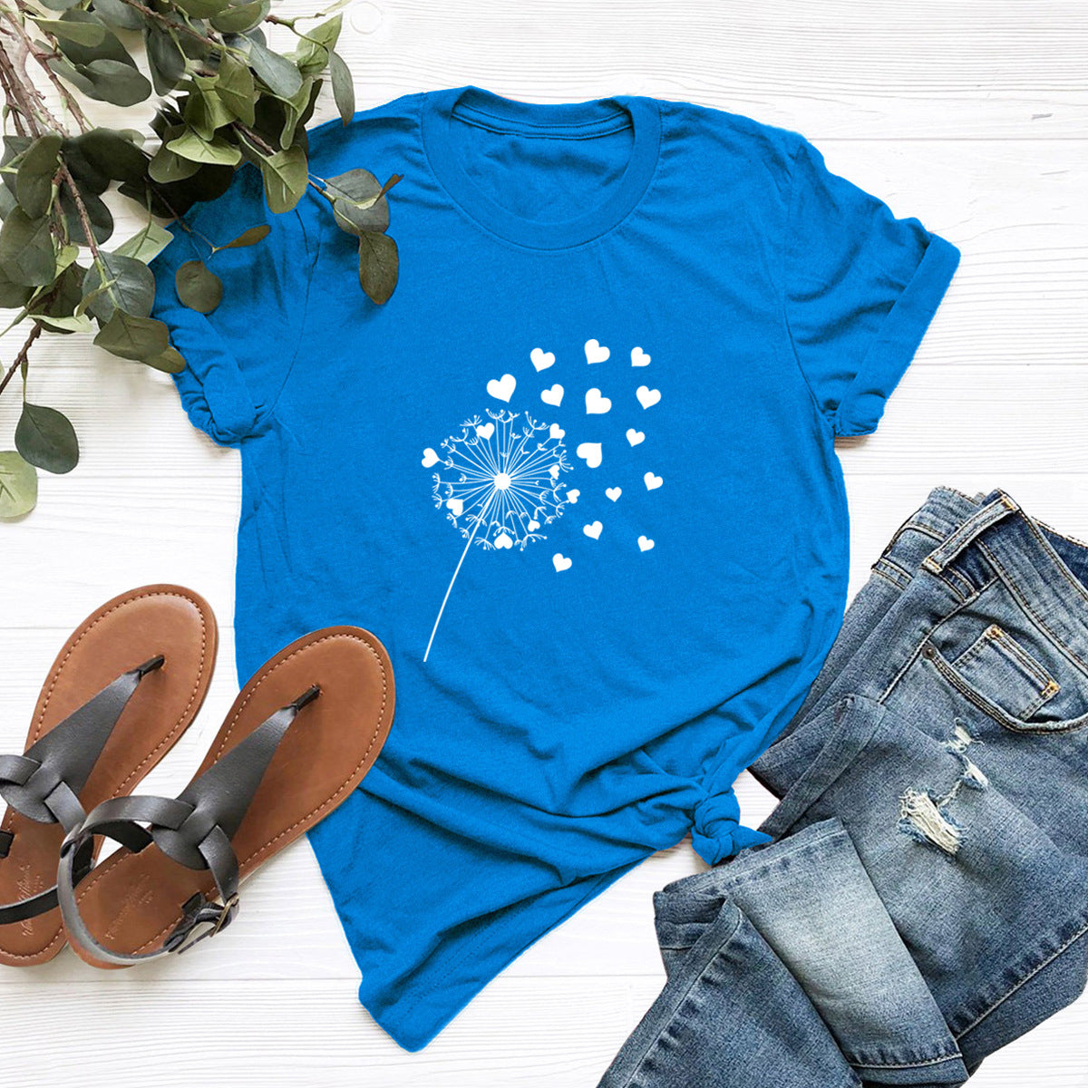 Dandelion Printed Cotton Short-sleeved T-shirt