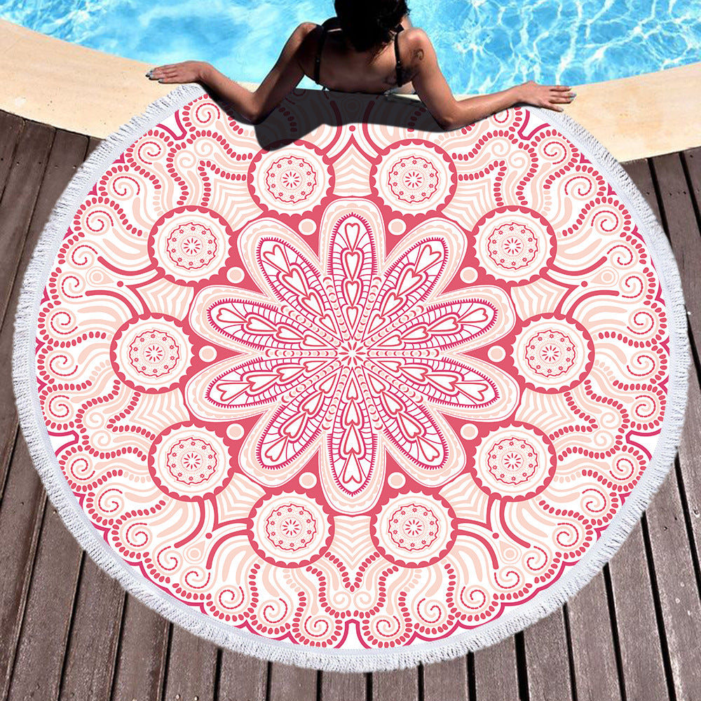 Microfiber Round Printed Beach Towel