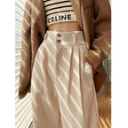 Chenille Fleece Wide-leg Pants