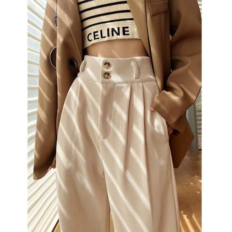 Chenille Fleece Wide-leg Pants