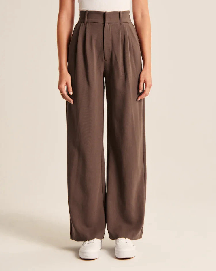 High Waist Straight Pants Trousers with pockets